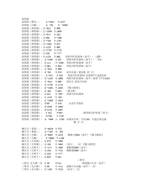 挂机坐标