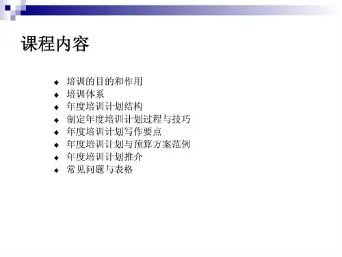 年度培训计划制定与实施管理-方法、工具与模版76页