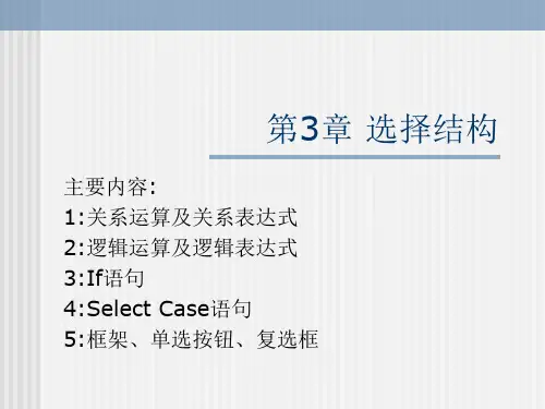 vb选择结构