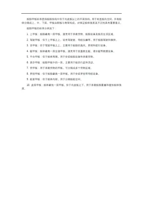 船舶甲板标准
