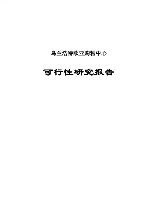 乌兰浩特欧亚购物中心项目可行性研究报告