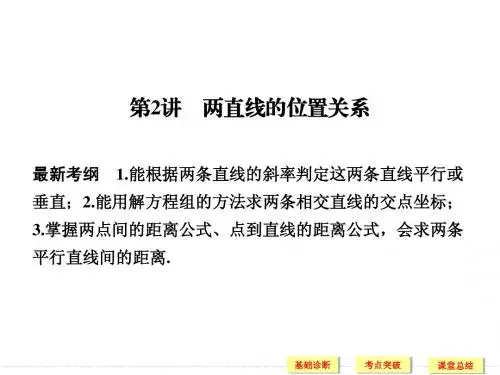 2016届数学一轮(理科)人教A版配套精品课件 9-2两直线的位置关系