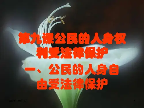 公民的人身自由受法律保护PPT课件