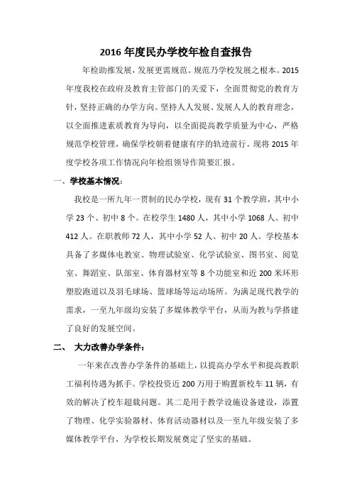 民办学校年检自查报告