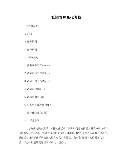 社团活动评分细则