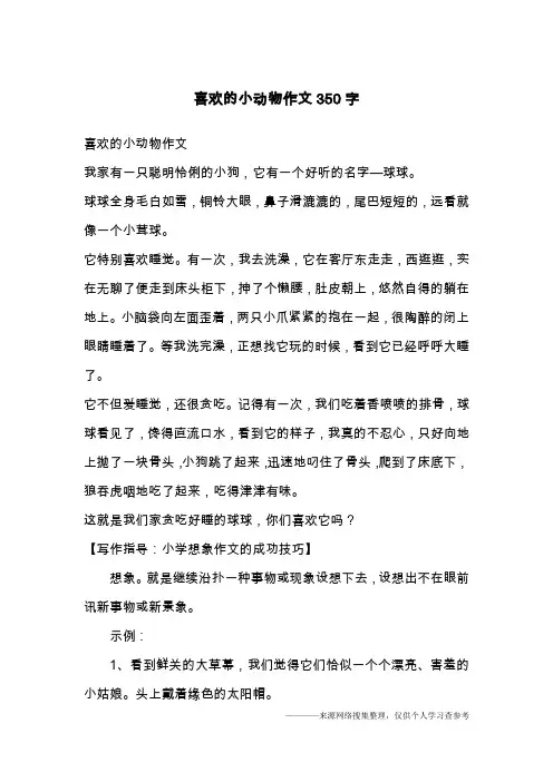 喜欢的小动物作文350字