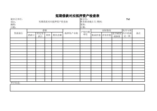 (FA-5)531-5短期借款对应抵押资产检查表