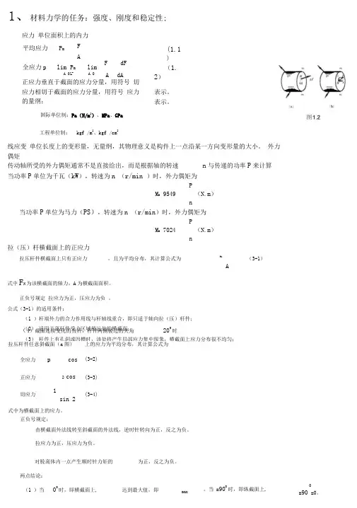 材料力学复习总结完美