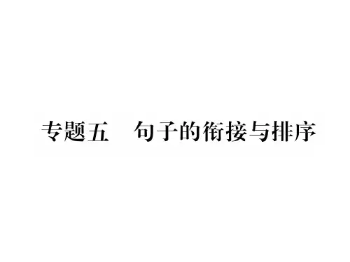 专题5  句子的衔接与排序