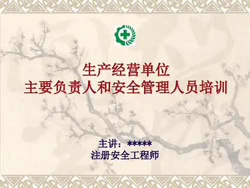 生产经营单位主要负责人及安全管理人员培训课件