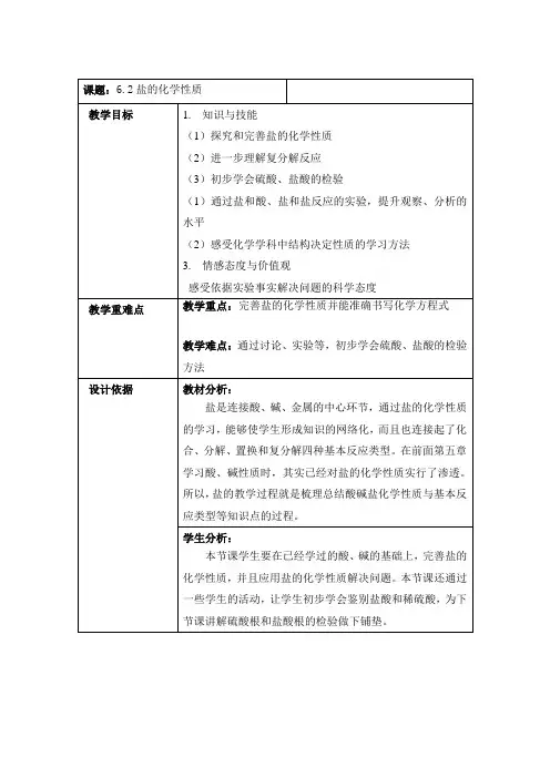 沪教版九年级下册初中化学《6.常用的金属和盐 6.2盐和肥料 盐和酸、碱的反应》_7