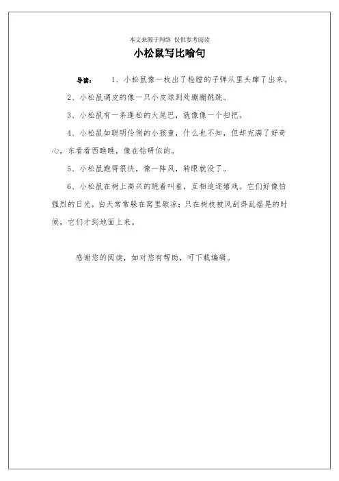 小松鼠写比喻句