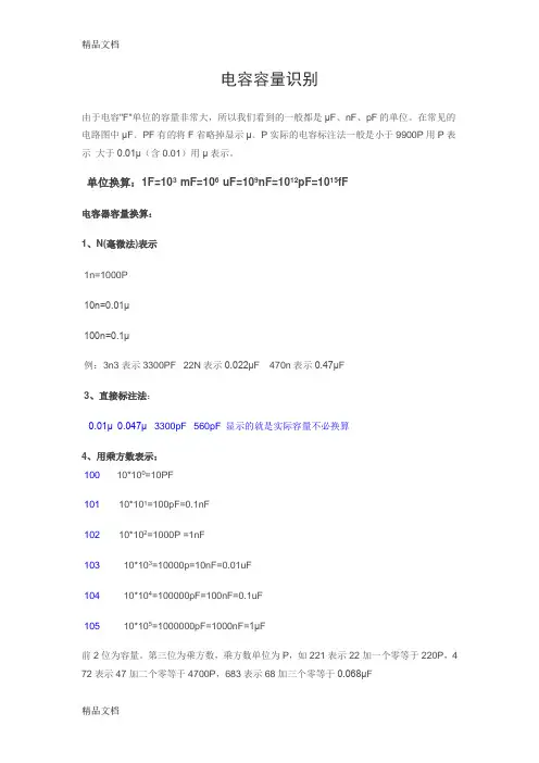 电容容量识别讲解学习