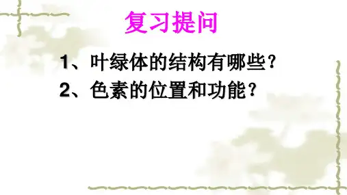 人教版高中生物必修一第五章第四节第二课时光合作用的原理公开课教学课件共25张PPT