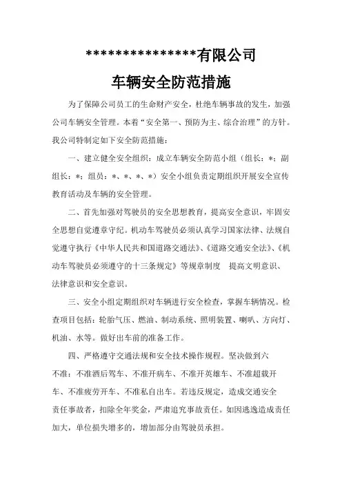 车辆安全管理措施 2