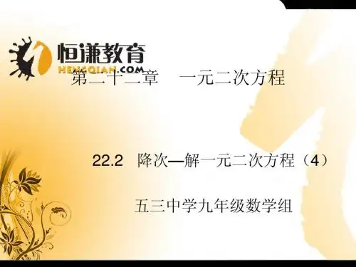 数学九年级上人教新课标22.2降次——解一元二次方程(4)课件