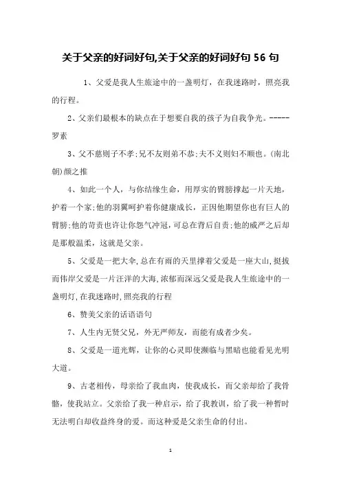 关于父亲的好词好句,关于父亲的好词好句56句