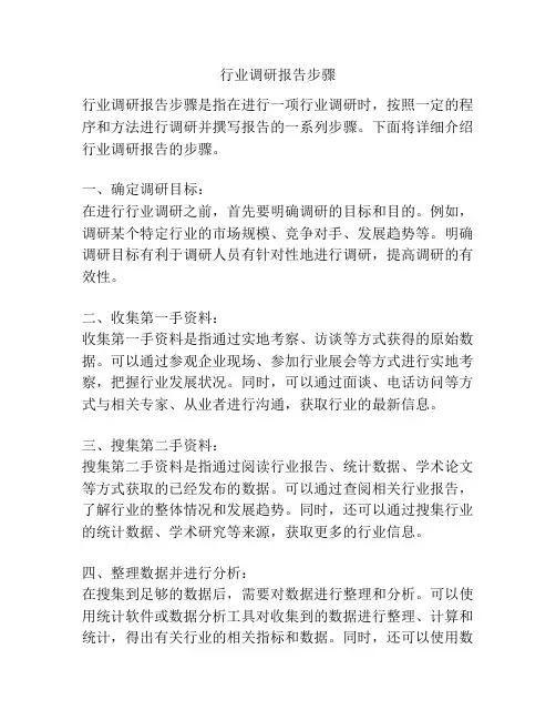 行业调研报告步骤