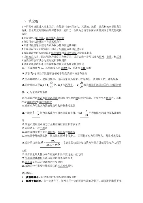 海岸动力学-模拟卷