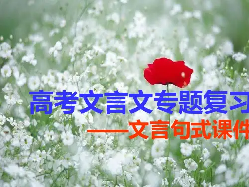 高考文言文专题复习——文言句式课件