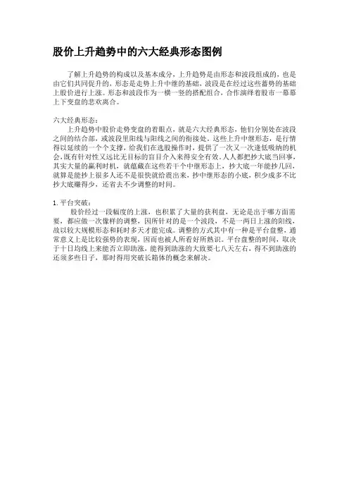 股价上升趋势中的六大形态图
