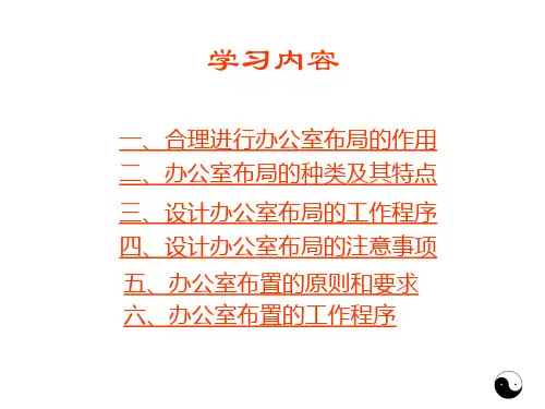 秘书事务管理事务办公室布局和办公室布置