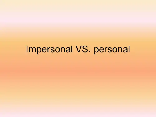 unit4 impersonal vs. personal解析
