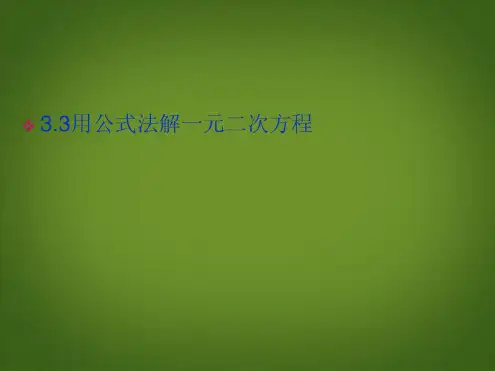 3.3用公式法解一元二次方程课件(青岛版九年级上)