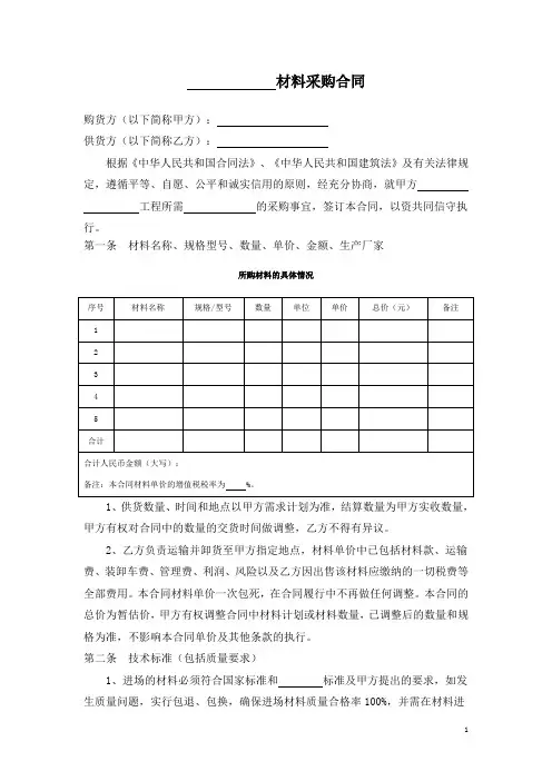 建筑材料采购合同 2