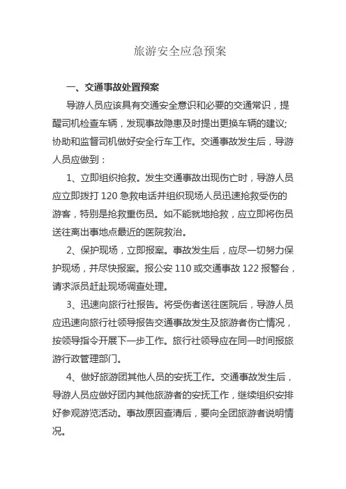 旅游安全应急预案 2