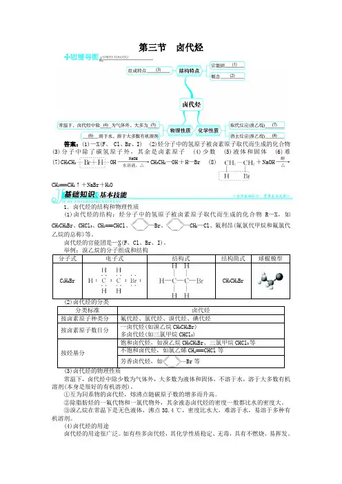 最新人教版高中化学《卤代烃》知识梳理