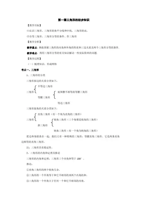 三角形知识点归纳 2