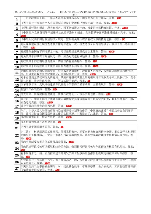 “六五”普法考试三类人员多选题 工作表 (2)