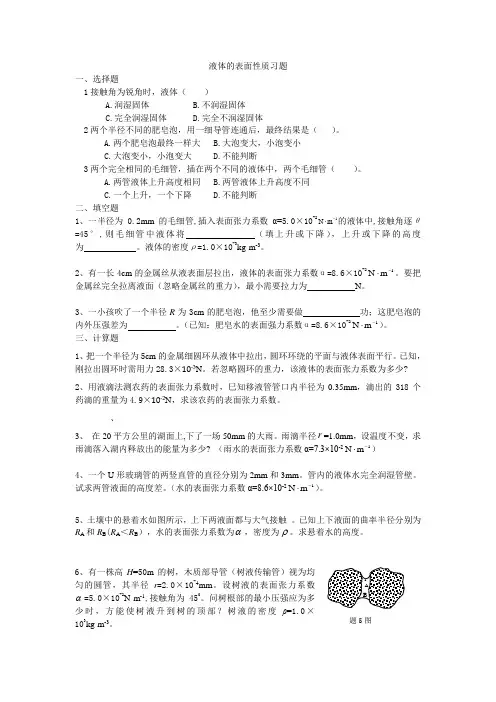 液体的表面性质