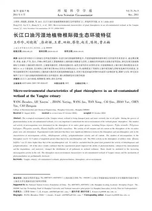 长江口油污湿地植物根际微生态环境特征