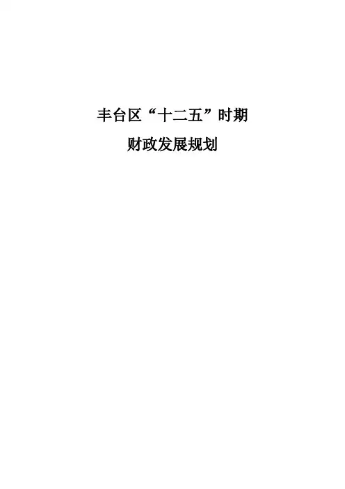北京市丰台区“十二五”时期财政发展规划