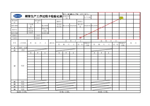 钢管检验记录卡