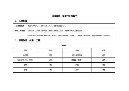 光缆盘测、熔接作业指导书