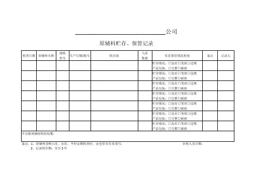 6.原辅料贮存、保管记录