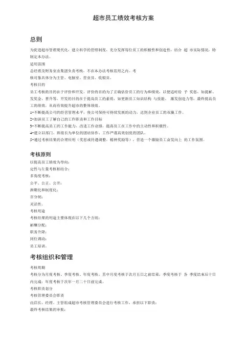 员工绩效考核方案(超市)