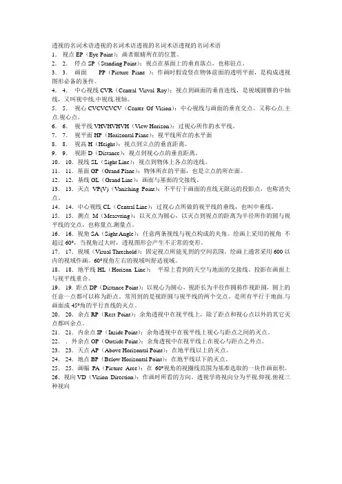 透视的名词术语doc