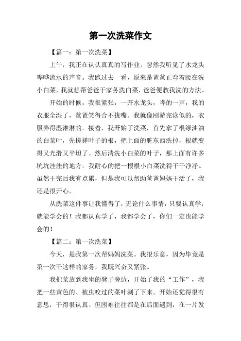 第一次洗菜作文