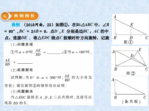 中考数学复习专题八几何图形的类比探究