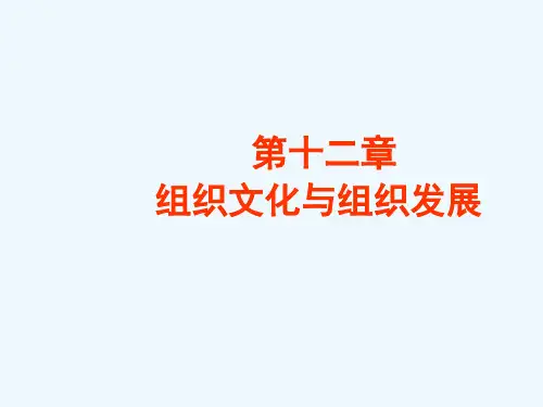 组织文化和组织发展