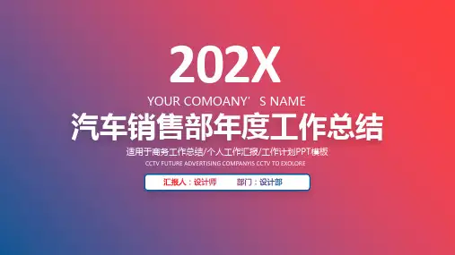 汽车销售部年度工作总结ppt
