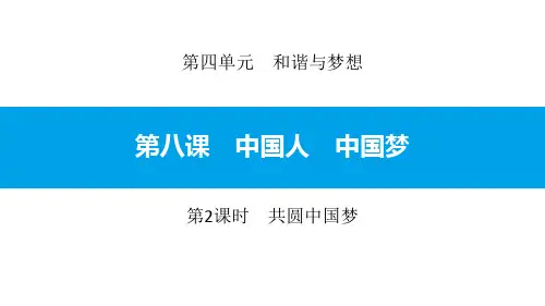 人教版道德与法治九年级上册 共圆中国梦