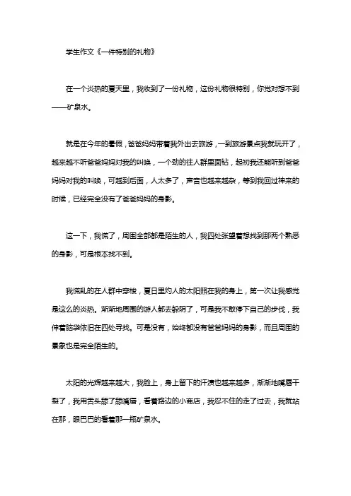 学生作文《一件特别的礼物》