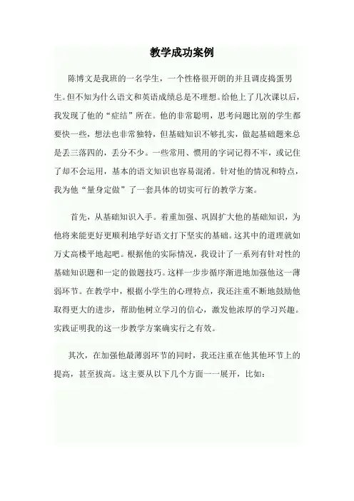 教学成功案例