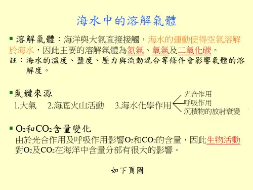 海水中的溶解气体(精)