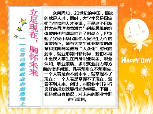 大学生职业规划书ppt格式(1)